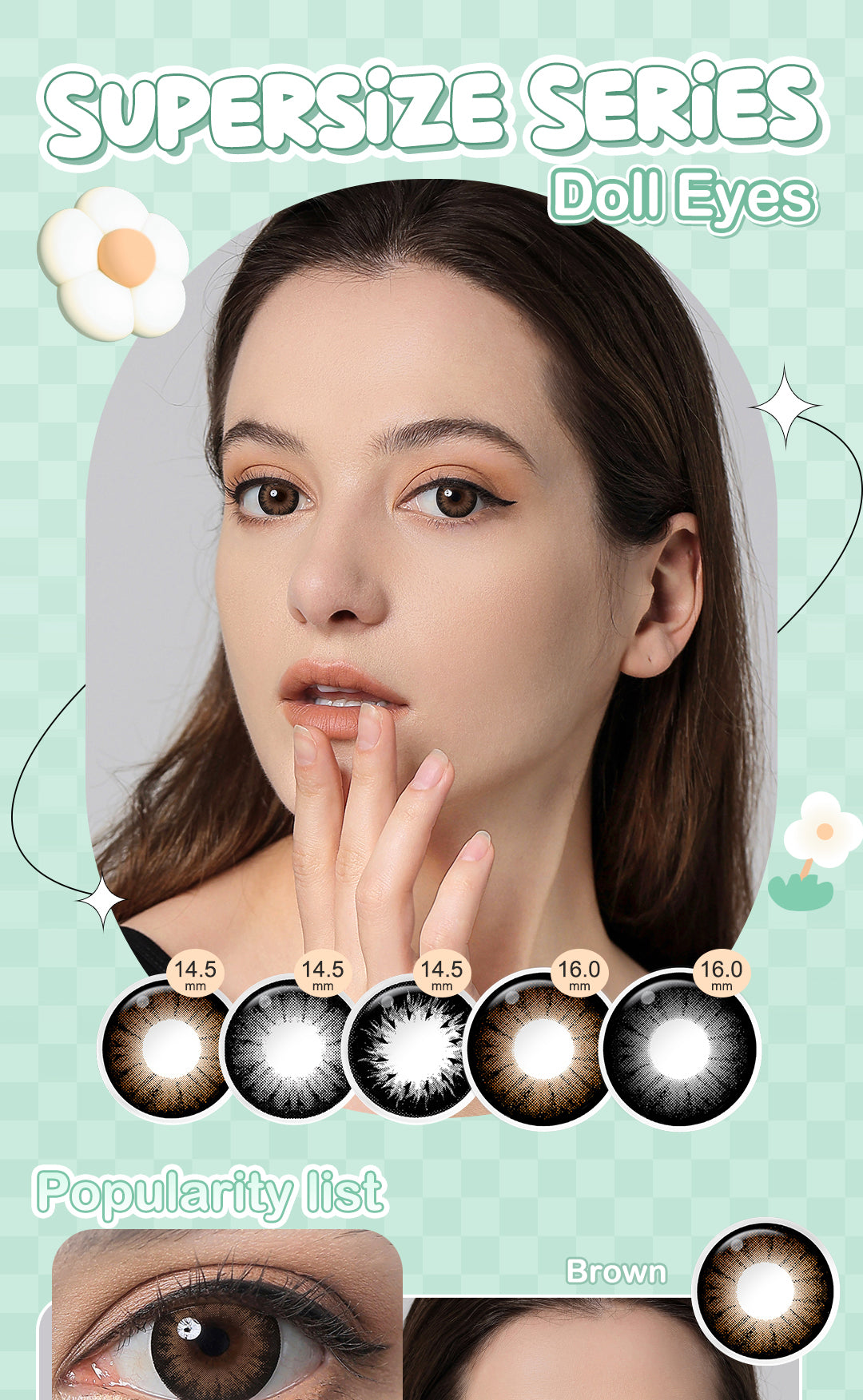 Magister Softlens Big Eyes softlens 14.5mm 16mm Normal Doll Eyes softlens Lensa kontak warna diameter softlens Brown /Black normal mata besar softlens 6bulan