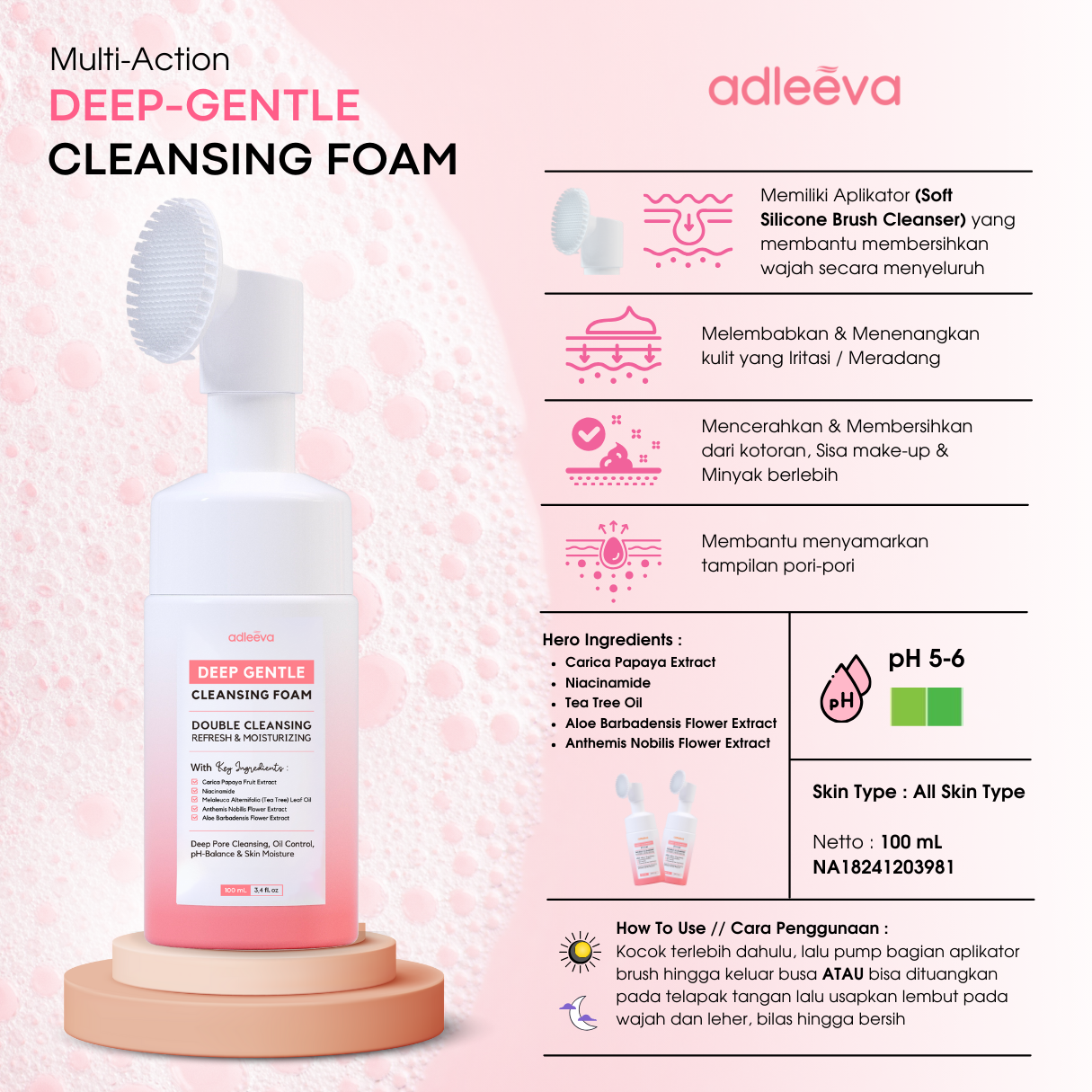 ADLEEVA Gentle Deep Cleansing Foam