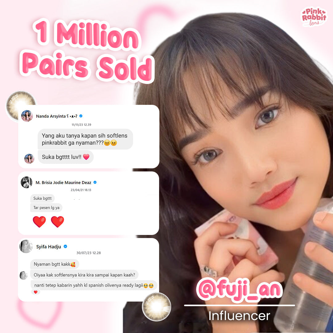 PINKRABBIT SOFTLENS NARA BROWN - Normal, Minus 0.5 S/D 10.00 (1PCS/Sebelah)  / Softlens / Soft Lens / Lensa Kontak / Soflen / Softlens normal minus / Lensa mata / Softlense