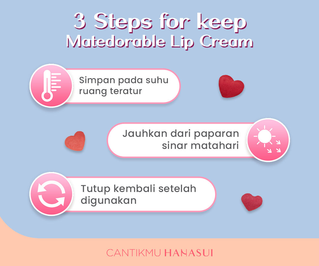 Hanasui Mattedorable Lip Cream - Velvet Matte Finish Melembabkan Ringan Tahan Lama Pigmented Olive Oil Vitamin E