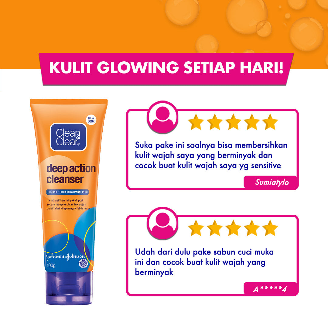 Clean & Clear Deep Action Cleanser Sabun Cuci Muka Pembersih Wajah 50gr