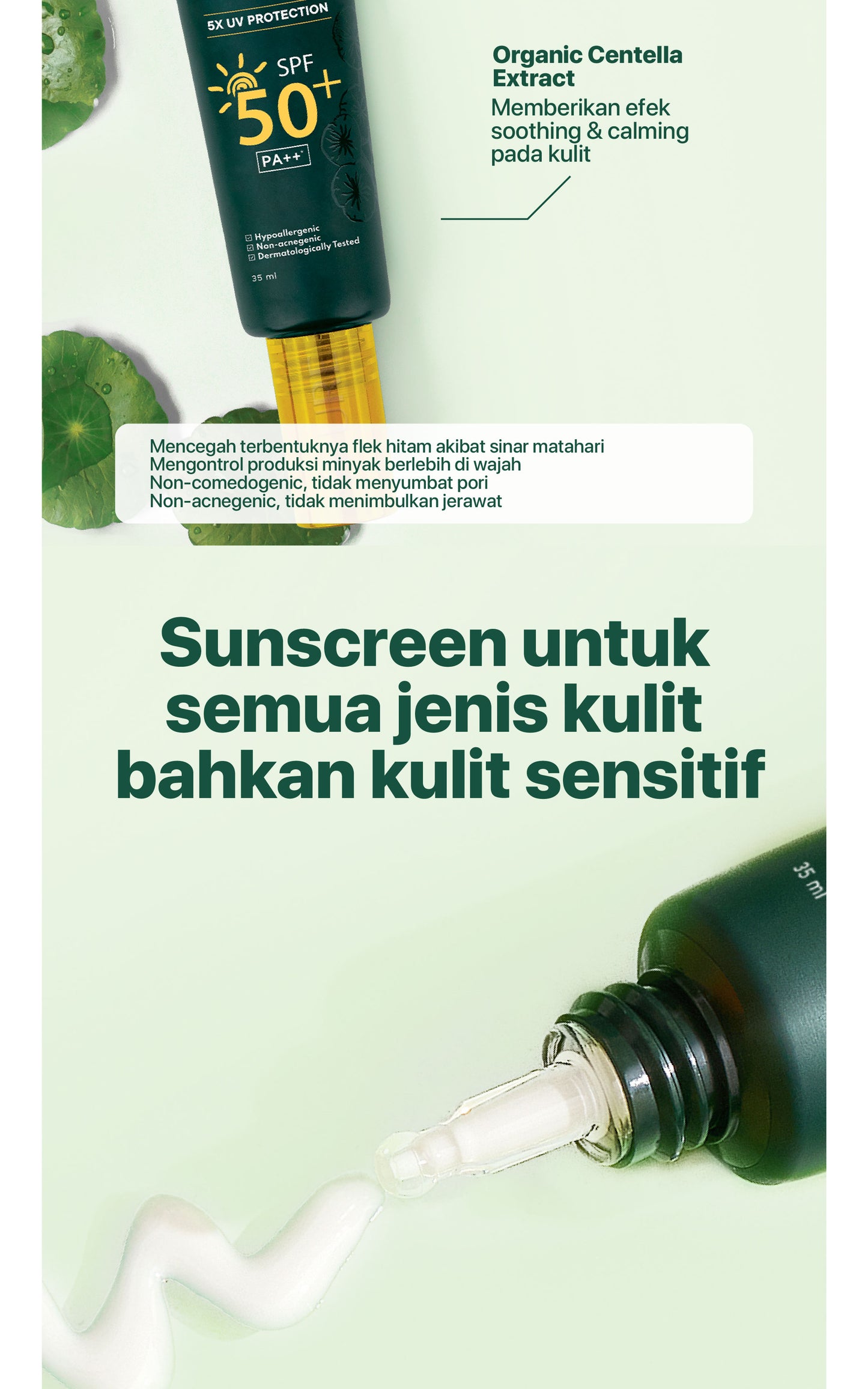 SUNSCREEN MATTE - NPURE Sunscreen Cica Beat The Sun Matte SPF 50+ PA++++/ REAL SPF / NO WHITECAST / Sunscreen Jerawat