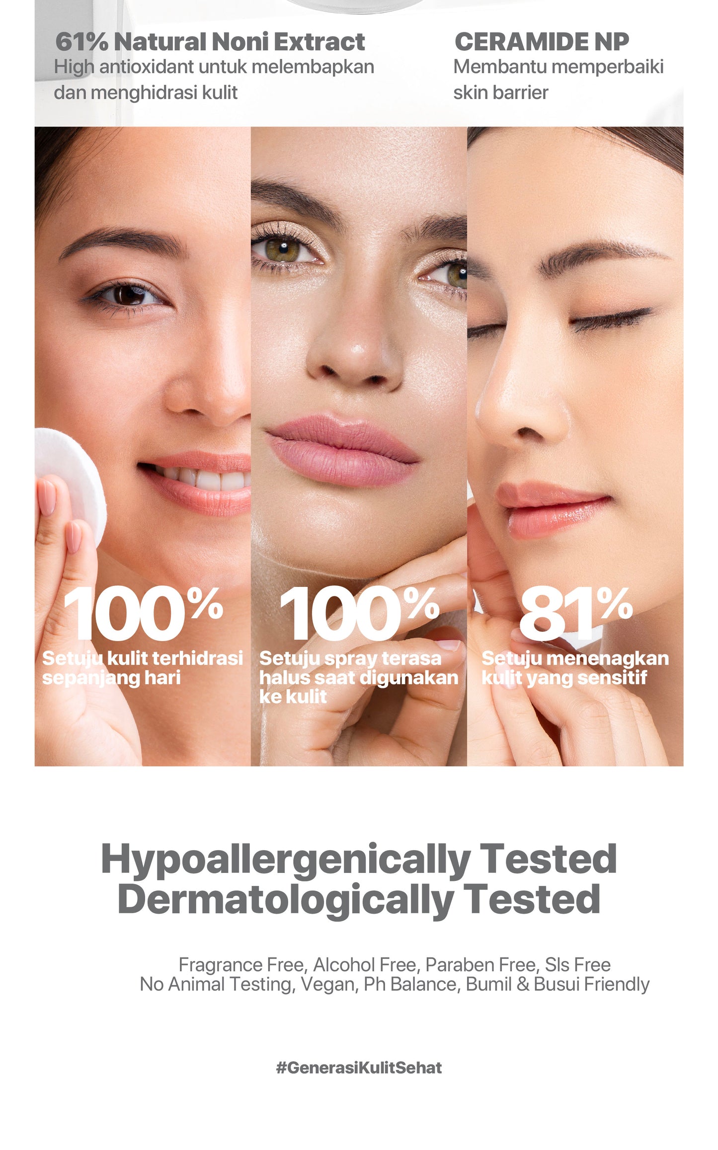 NPURE Toner Noni / Balance Me / Toner Kulit Sensitif Kemerahan / Toner Hypoallergenic / Semua Jenis Kulit / Eczema / Ceramide