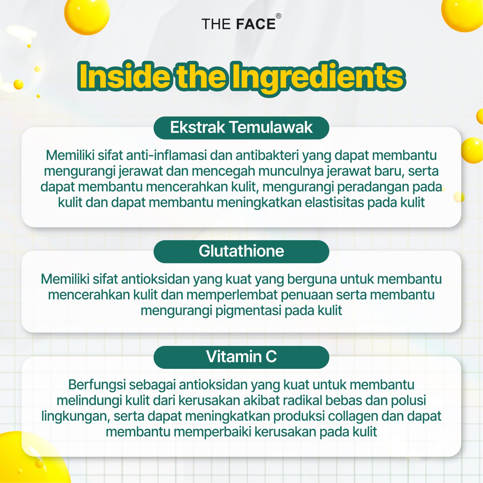 THE FACE Temulawak Facial Wash with Glutathione 125ml - Sabun Cuci Muka / Pembersih Muka