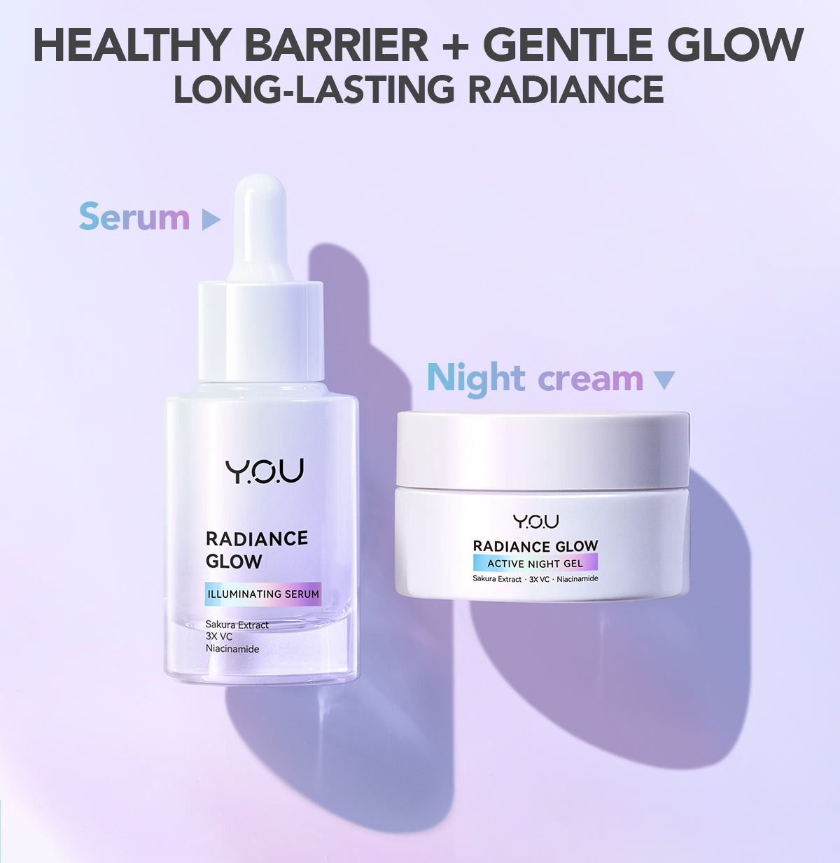 YOU Radiance Glow Active Night Gel Brightening Vitamin C Niacinamide Overnight Hydrating [Hot Selling]