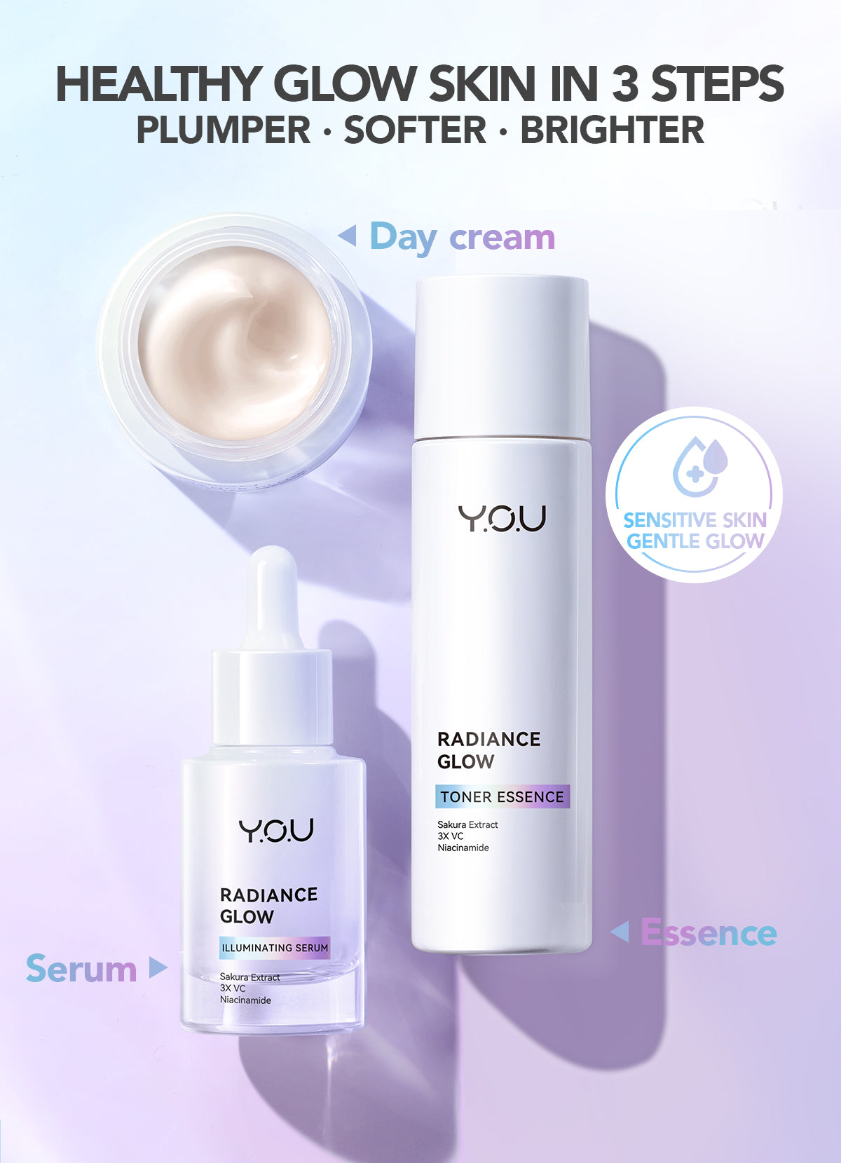 YOU Radiance Glow Advanced Day Cream Brightening Vitamin C Niacinamide UV Protection [Hot Selling]