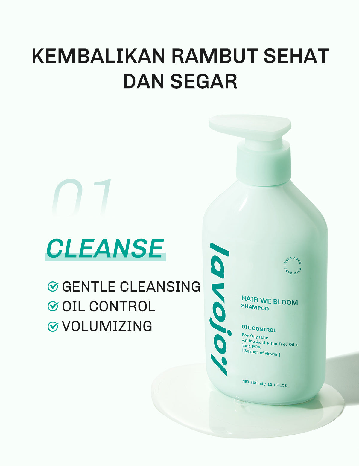 Lavojoy Hair We Bloom Shampoo | Sampo Untuk Mengurangi Rambut Berminyak | Rambut Lepek | Membersihkan Kulit Kepala | Dengan Asam Amino | Rambut Sehat Dan Segar