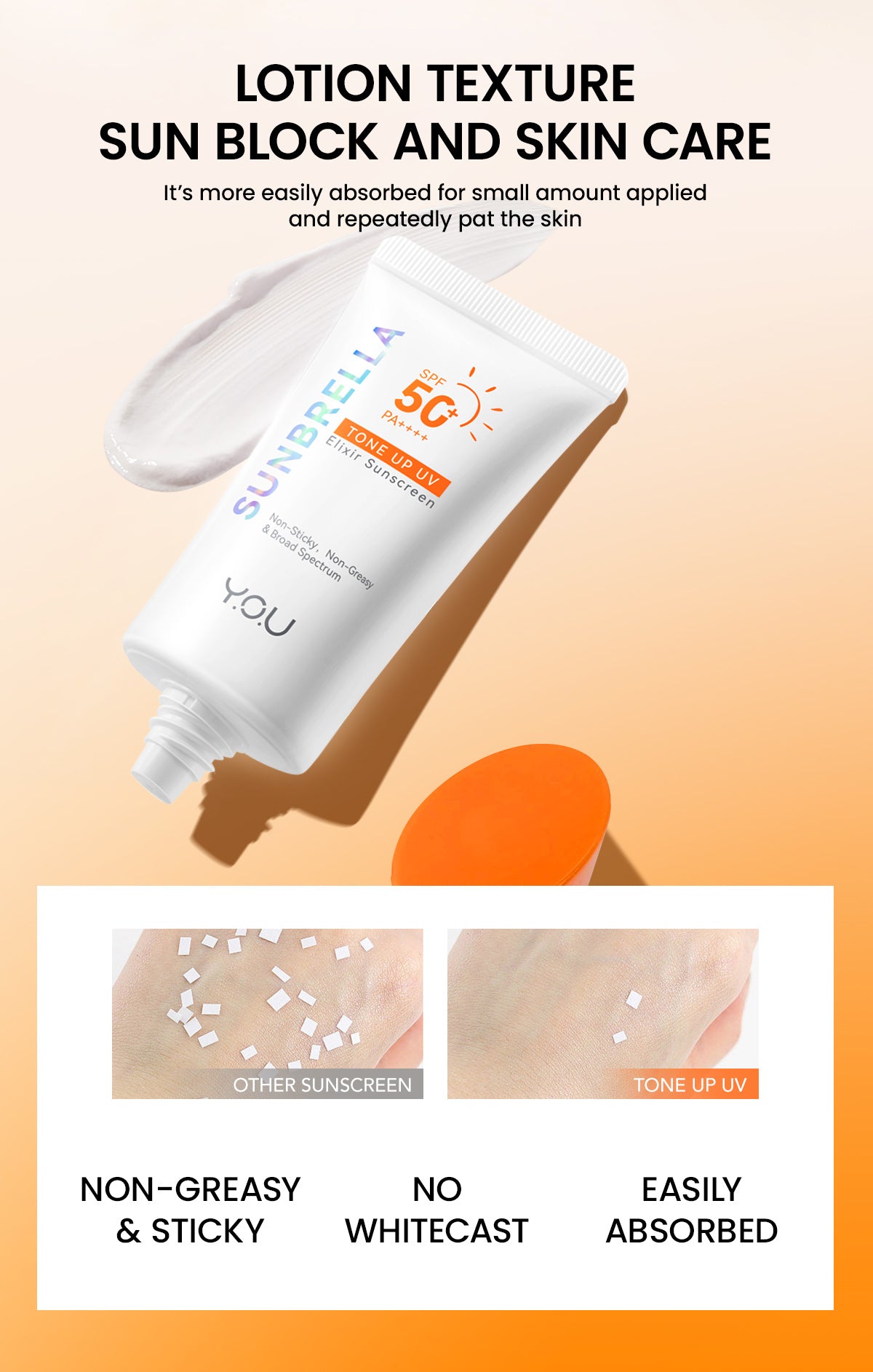 YOU Sunbrella Tone Up UV Elixir Sunscreen SPF50+ PA++++ Tabir Surya Mencerahkan dan Menghidrasi