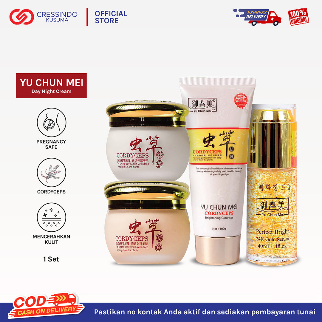 [BPOM ORIGINAL LOKAL] YU CHUN MEI Cordyceps Whitening KIT Gold