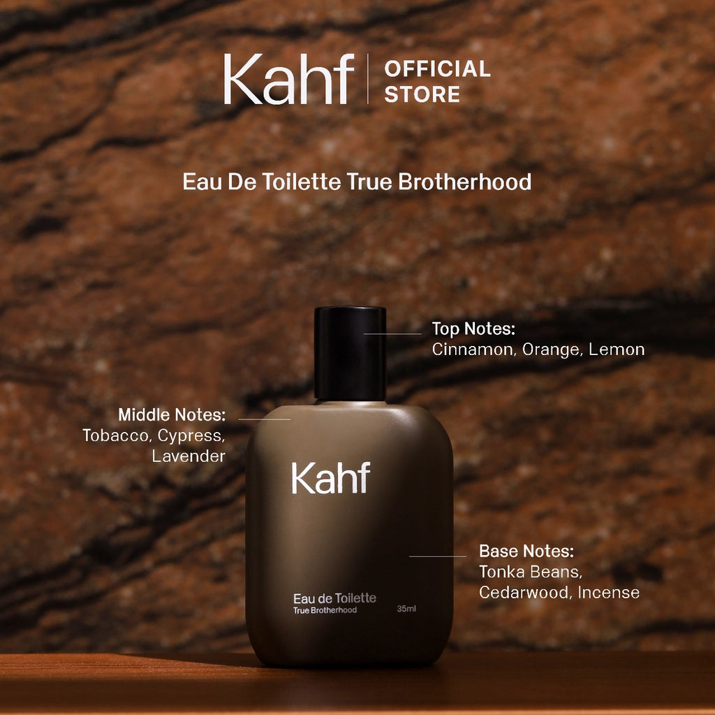 Kahf True Brotherhood Eau De Toilette 35 ml Long-Lasting Fragrance (EDT) - Perfume Scent Inspired by Nature (Cinnamon, Citrus, Tonka Beans, Lavender)  - Wangi Tahan Lama - Masculine Scent  香水