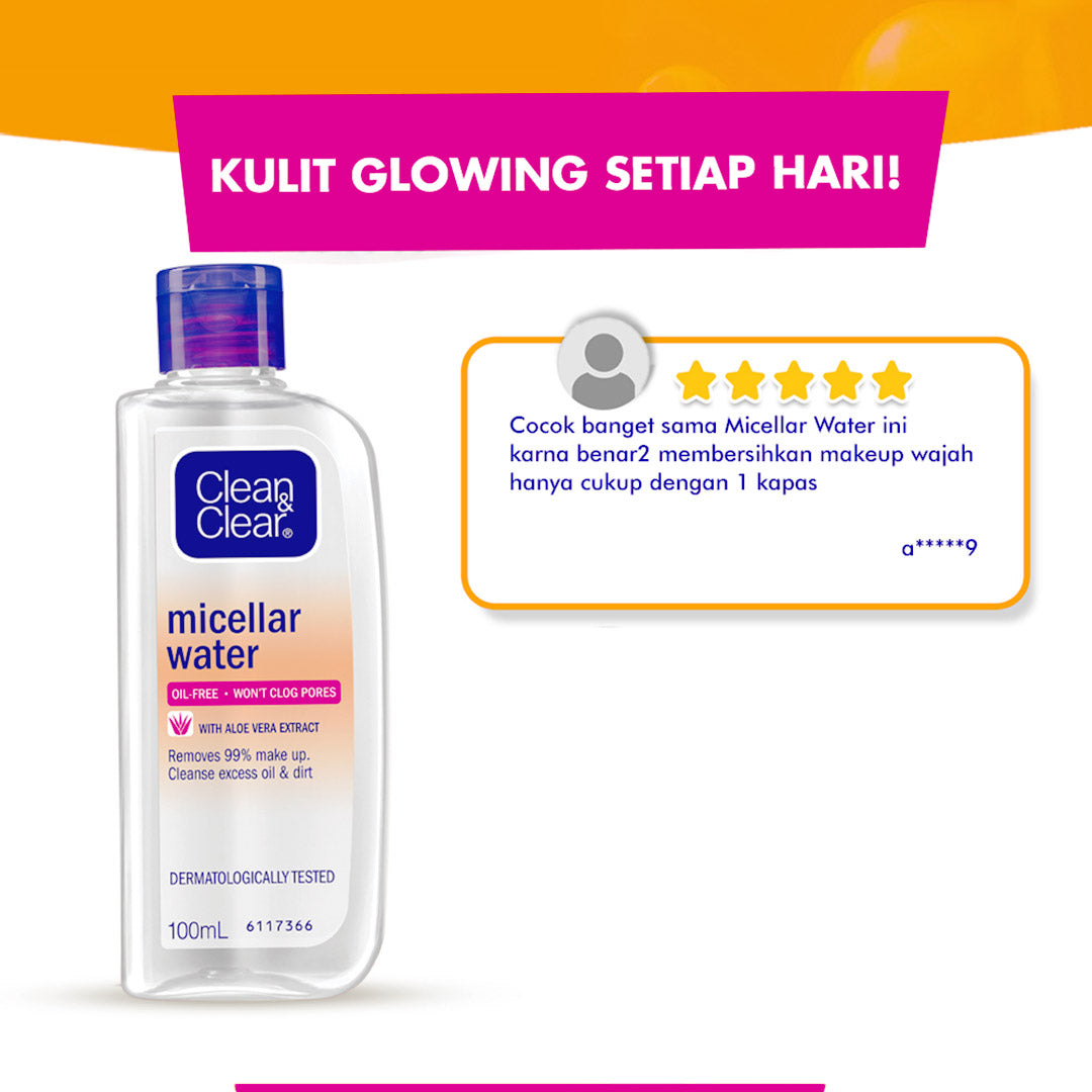Clean & Clear Micellar Water Pembersih Wajah Penghapus Make Up 100ml