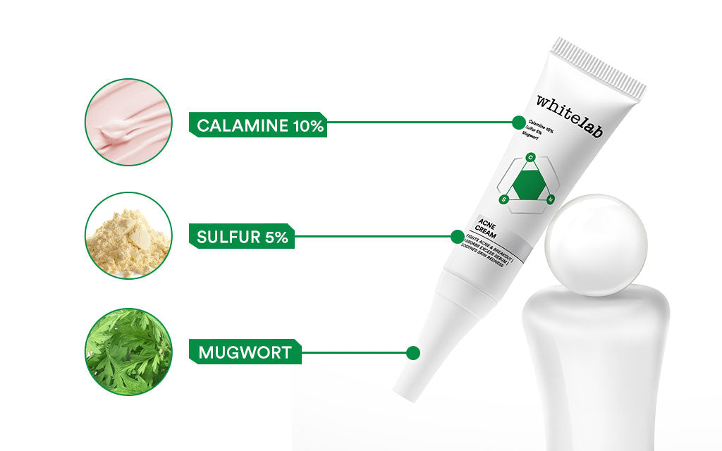 Whitelab Acne Cream - Krim Totol Atasi Jerawat dalam 2 Hari dengan Sulfur, Calamine & Mugwort [BPOM]