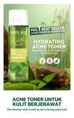 NPURE Cica Hydrating Acne Toner 150 ml / Hydrating Toner / Acne Toner / Toner Kulit Jerawat Berminyak  / Mencerahkan /  Beruntusan