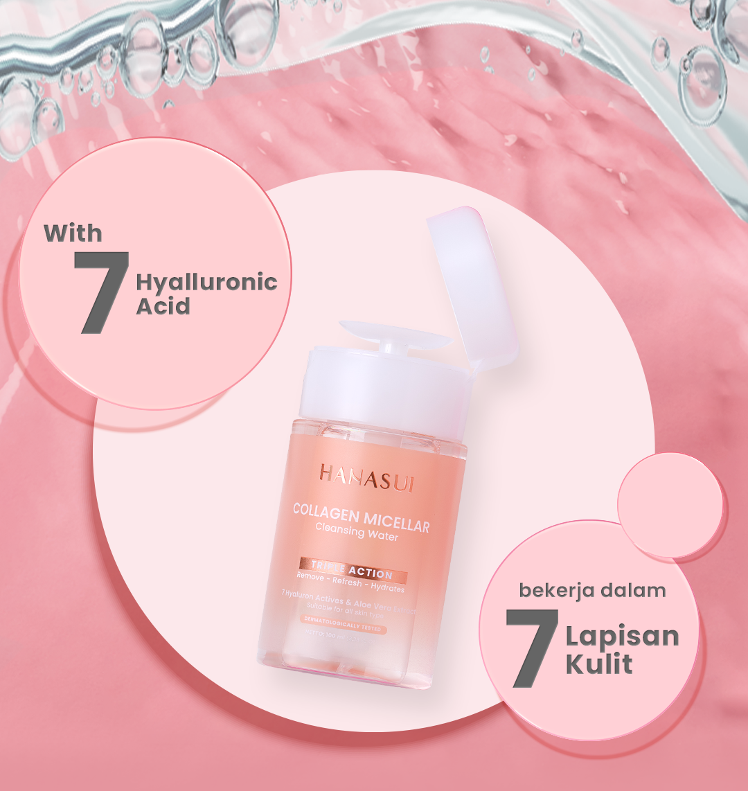 Hanasui Collagen Micellar Cleansing Water - Pembersih Wajah Make Up Remover Cleansing Water dan Melembapkan Wajah