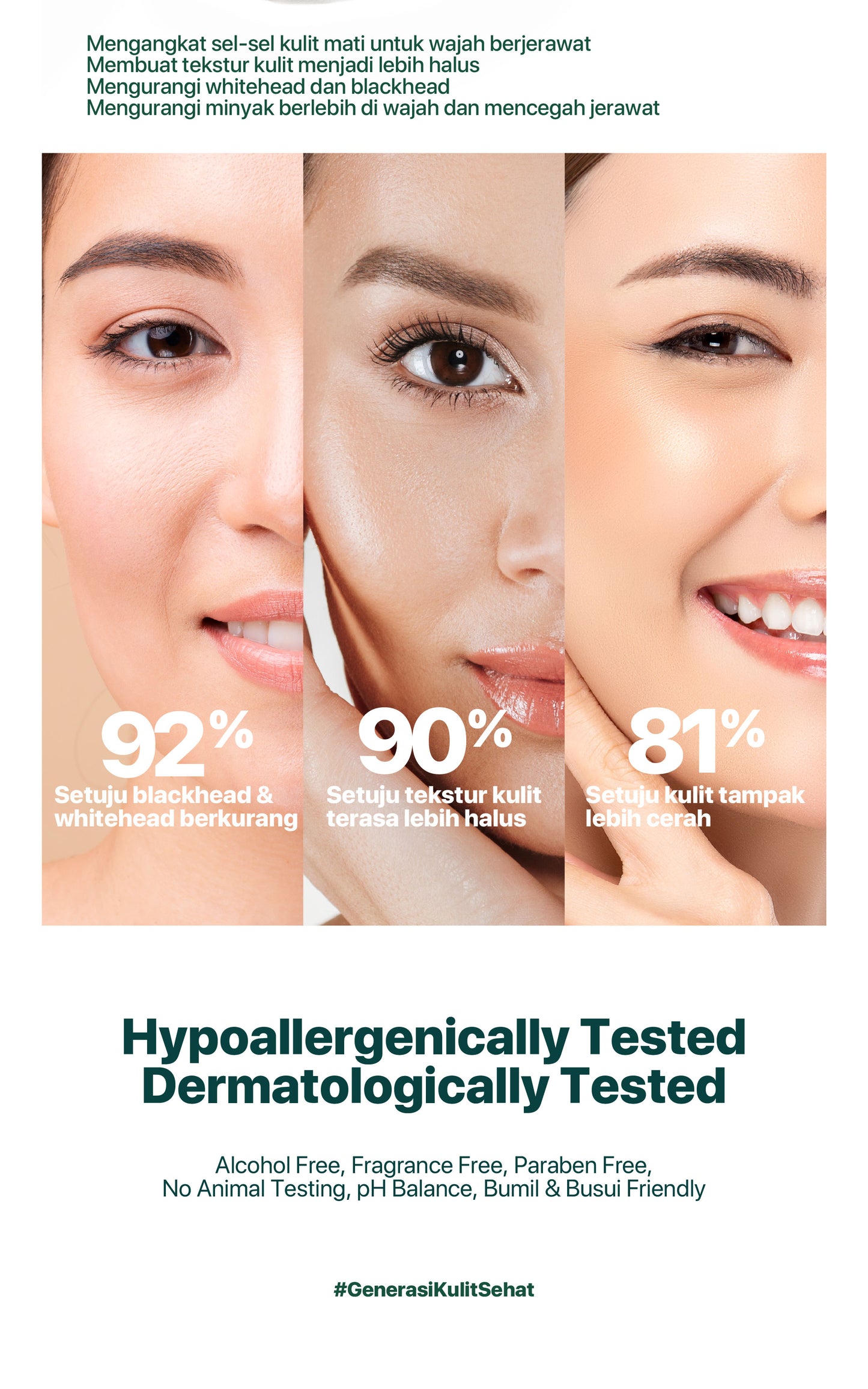 GENTLE EXFOLIATION PAD CICA  -  NPURE Acne Clear Pad Cica / Kapas Eksfoliasi Kulit Jerawat / Acne Exfoliating Pad (40 pads) Acid Extract Glycolic Pha Wajah Bruntusan