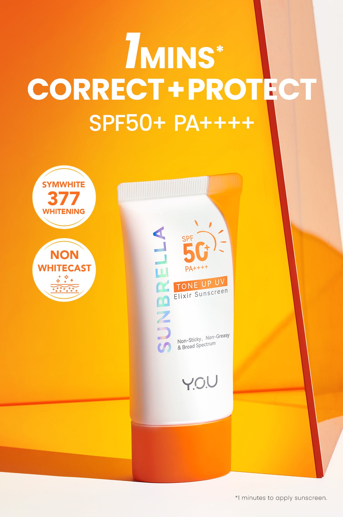 YOU Sunbrella Tone Up UV Elixir Sunscreen SPF50+ PA++++ Tabir Surya Mencerahkan dan Menghidrasi