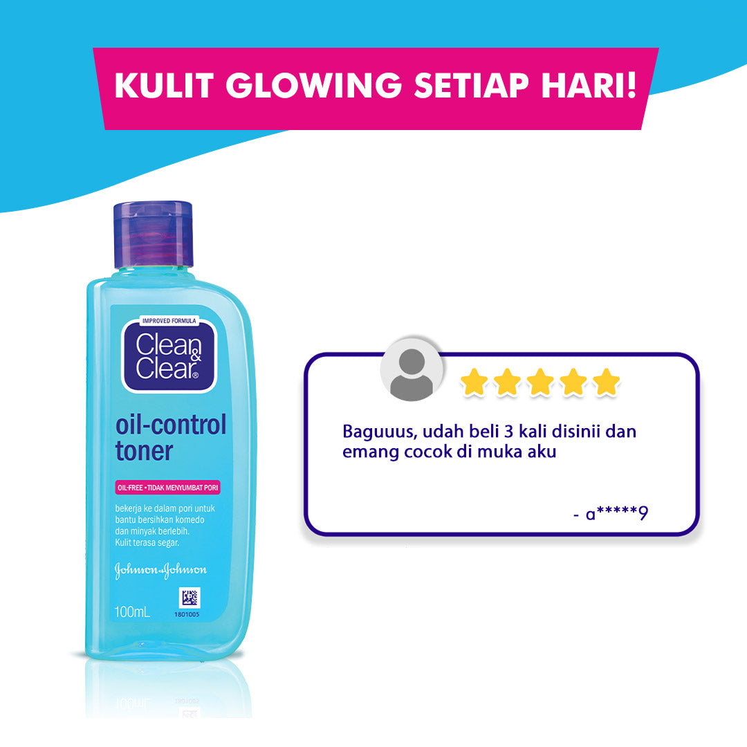Clean & Clear Oil Control Toner Perawatan Pembersih Penyegar Wajah 100ml