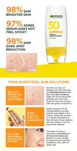 GARNIER Super UV Invisible Serum Sunscreen SPF 50+ PA++++ Vitamin C Skincare - 30ml Sunblock Mencerahkan Wajah sunscreen spf 50 pa ++++