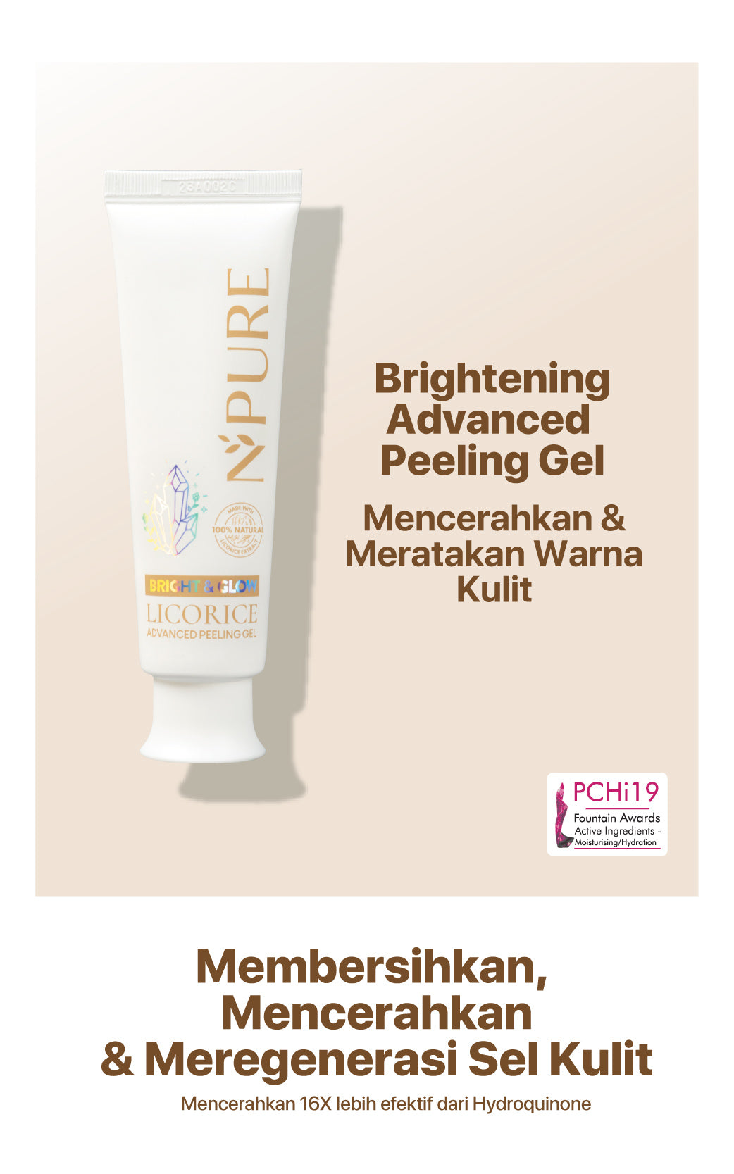 NPURE Peeling Gel Licorice / Advance Exfoliating / Brightening Glowing / Peeling Gel Penghilang Daki / Glowing Cerah