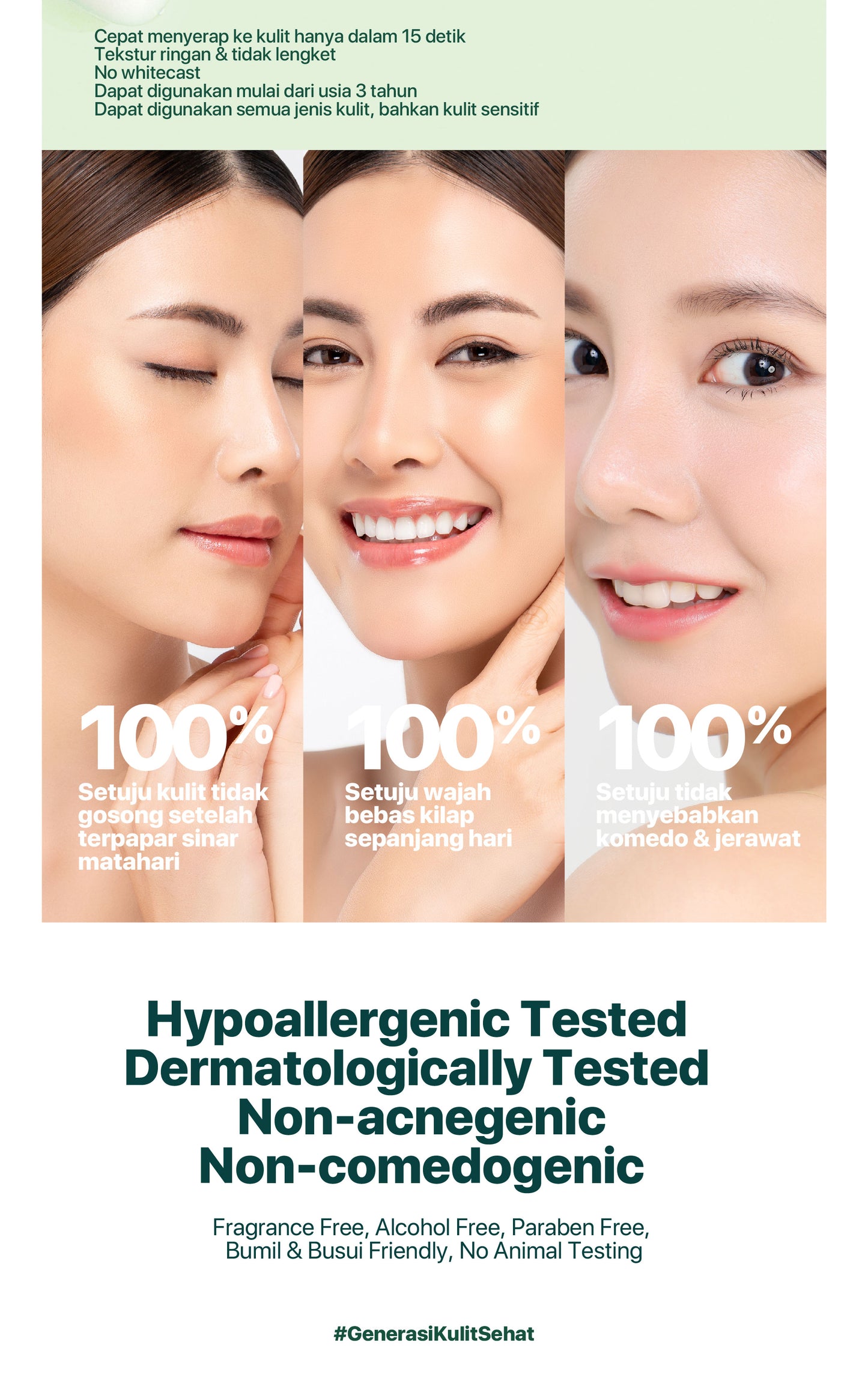 KHUSUS MEMBER - NPURE SUNSCREEN CICA BEAT THE SUN MATTE / SUNSCREEN JERAWAT / SUNSCREEN HYPOALLERGENIC SPF 50 PA++++