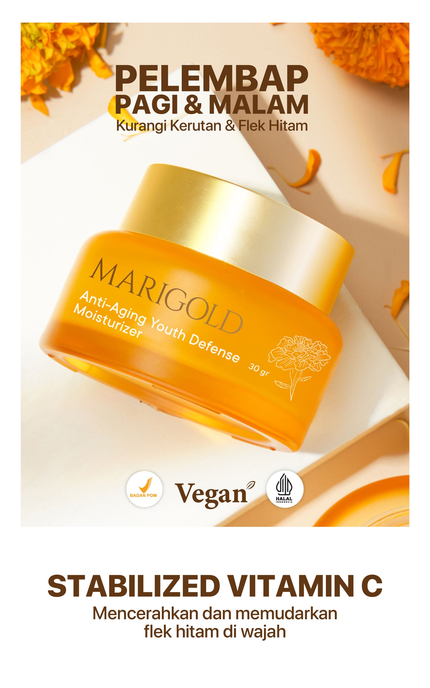 NPURE Marigold Anti-Aging Youth Defense Moisturizer/ Aging Cream / Flek Hitam / Pelembap Awet Muda