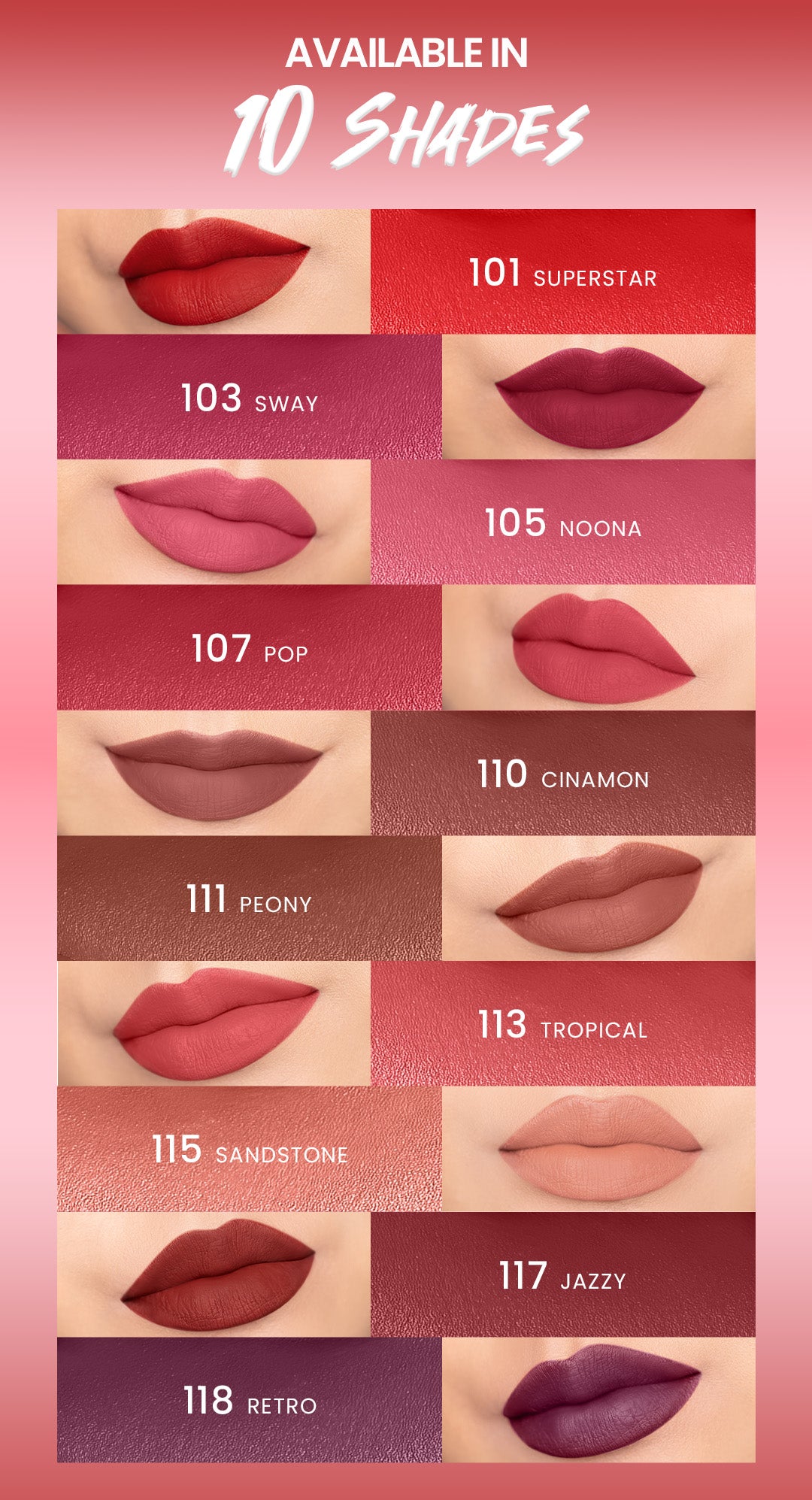 Hanasui Mattedorable Lipstick - Anti Geser Formula  Smudgeproof Transferproof Long Lasting Tahan Lama Melembabkan Hidrasi Optimal