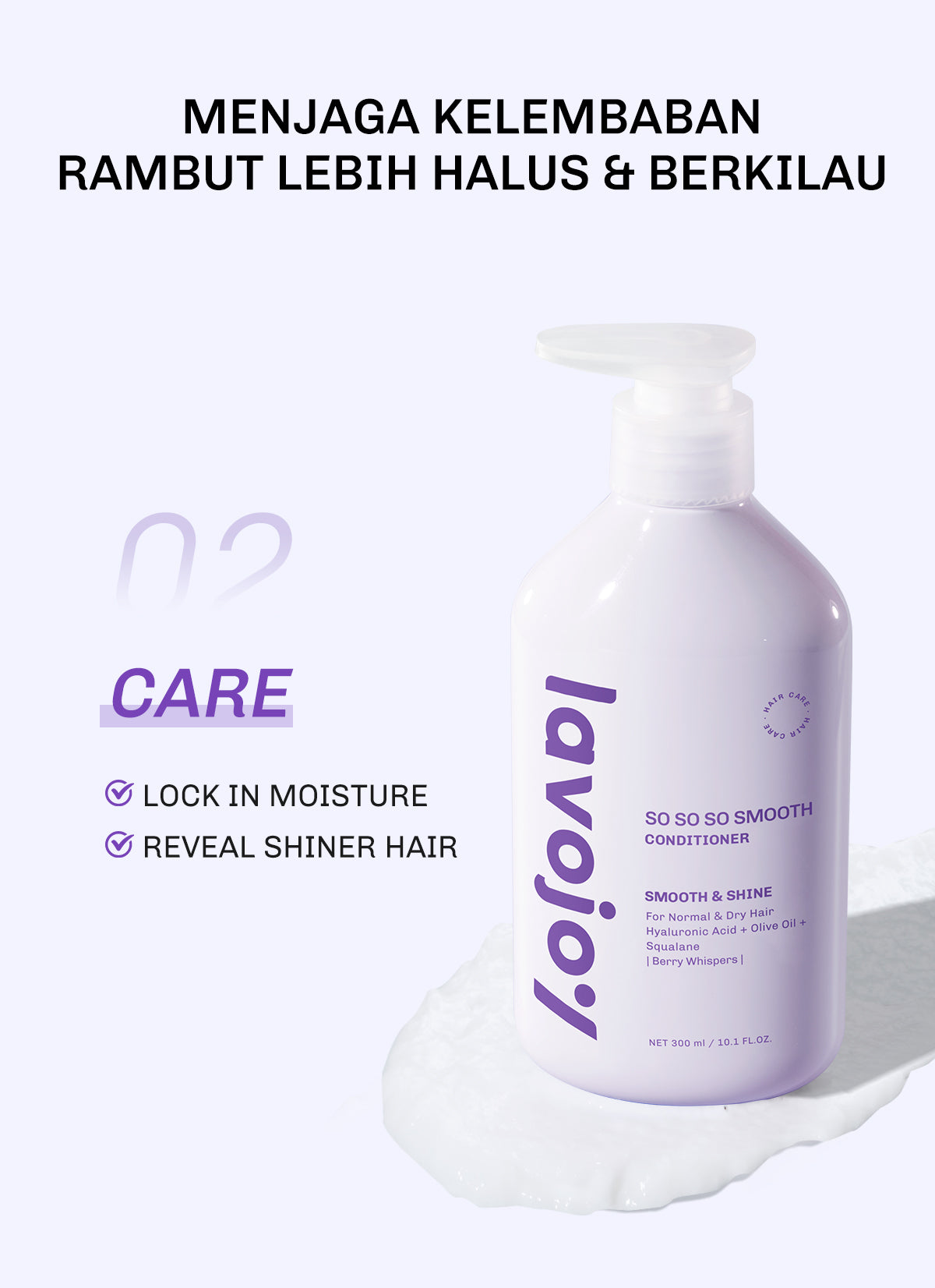 Lavojoy So So So Smooth Shampoo | Membersihkan Rambut Dan Kulit Kepala | Mengurangi Rambut Kusut | Mengkilaukan Rambut | Menutrisi Rambut | Menghaluskan Rambut