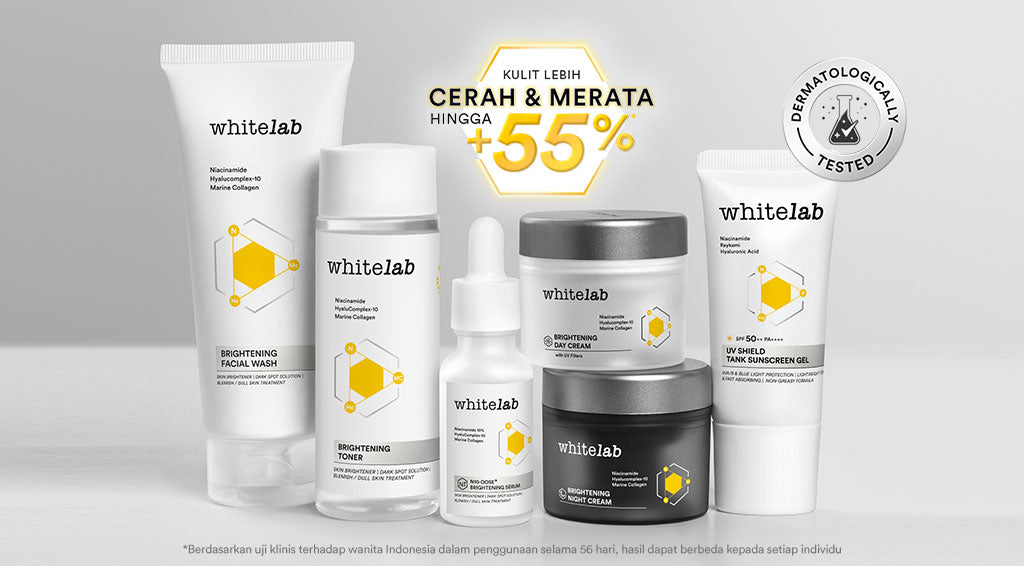 Whitelab Paket Wajah Brightening Niacinamide Facial Wash, Toner, Serum, Moisturizer, Sunscreen - 6 pcs N-Dose+ 2.0 Skincare
