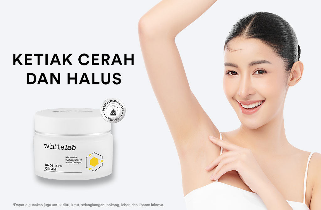 Whitelab Underarm Cream - Krim Pencerah Ketiak Selangkangan Bokong dan Lipatan Kulit Tubuh dengan Niacinamide, Hyaluronic & Collagen [BPOM]