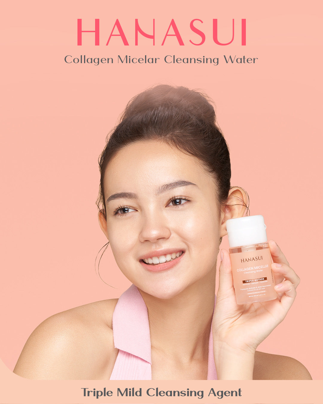 Hanasui Collagen Micellar Cleansing Water - Pembersih Wajah Make Up Remover Cleansing Water dan Melembapkan Wajah