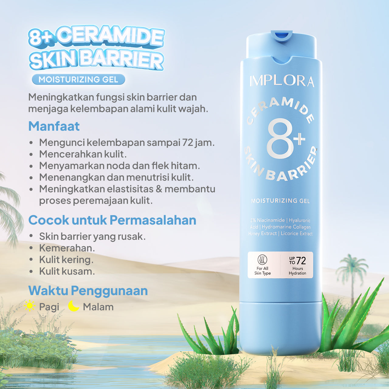 [Bundling] Implora 8+ Ceramide Skin Barrier Moisturizing Gel with Refill