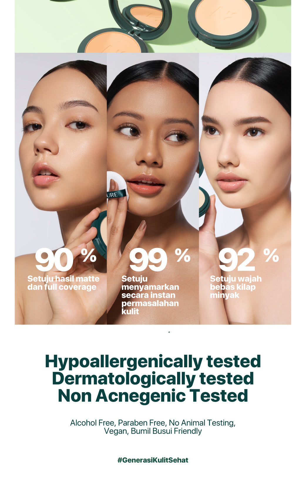 NPURE ACNE POWER COVER Power Powder / Bedak Cover Jerawat / Powder Fondation / Powder For Acne Skin / Bedak Kulit Berjerawat