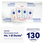 NIVEA Deodorant Roll On Brightening Silk Touch 50ml - Deodoran wanita mencerahkan brightening menutrisi kulit ketiak halus lembut dan cerah dengan wangi segar tahan lama seharian - Vitamin C, Kaolin, 0% alkohol cocok untuk semua jenis kulit