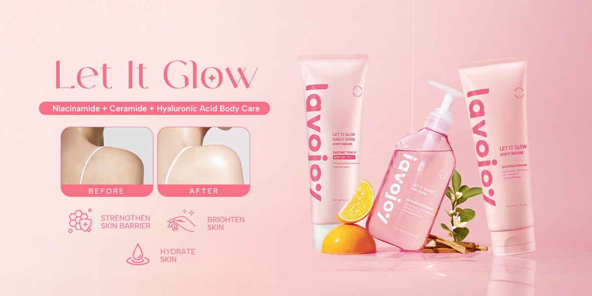 Lavojoy Let It Glow Body Serum Skin Brightening Upgraded Version | Body Serum Untuk Mencerahkan Dan Melembabkan Kulit Dengan Niacinamide + Ceramide + Vitamin E