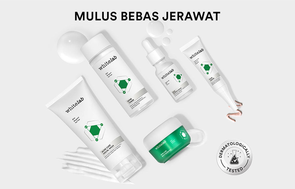 Whitelab 5 pcs Paket Acne Lengkap - Facial Wash, Toner, Serum, Moisturizer, Acne Cream Paket Skincare