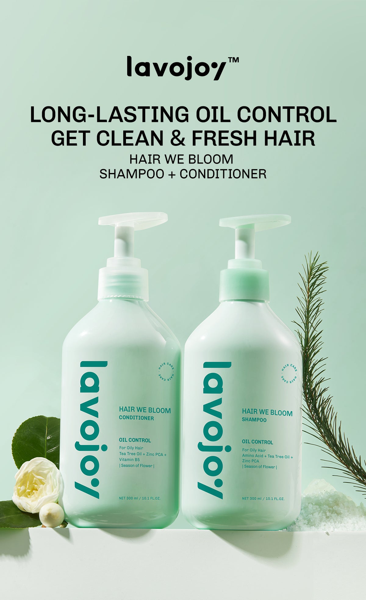 Lavojoy Hair We Bloom Shampoo | Sampo Untuk Mengurangi Rambut Berminyak | Rambut Lepek | Membersihkan Kulit Kepala | Dengan Asam Amino | Rambut Sehat Dan Segar