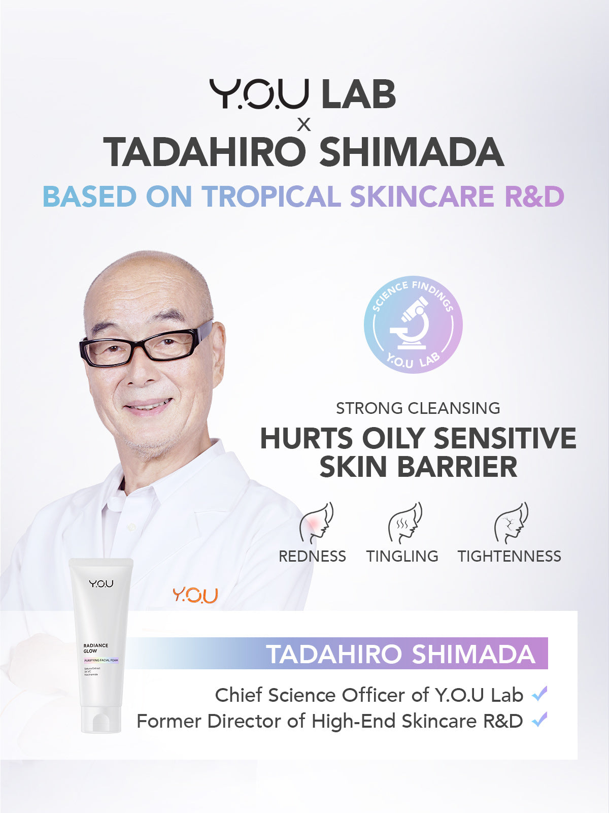 YOU Radiance Glow Purifying Facial Foam Brightening Vitamin C Niacinamide Amino Gentle Cleansing Mencerahkan