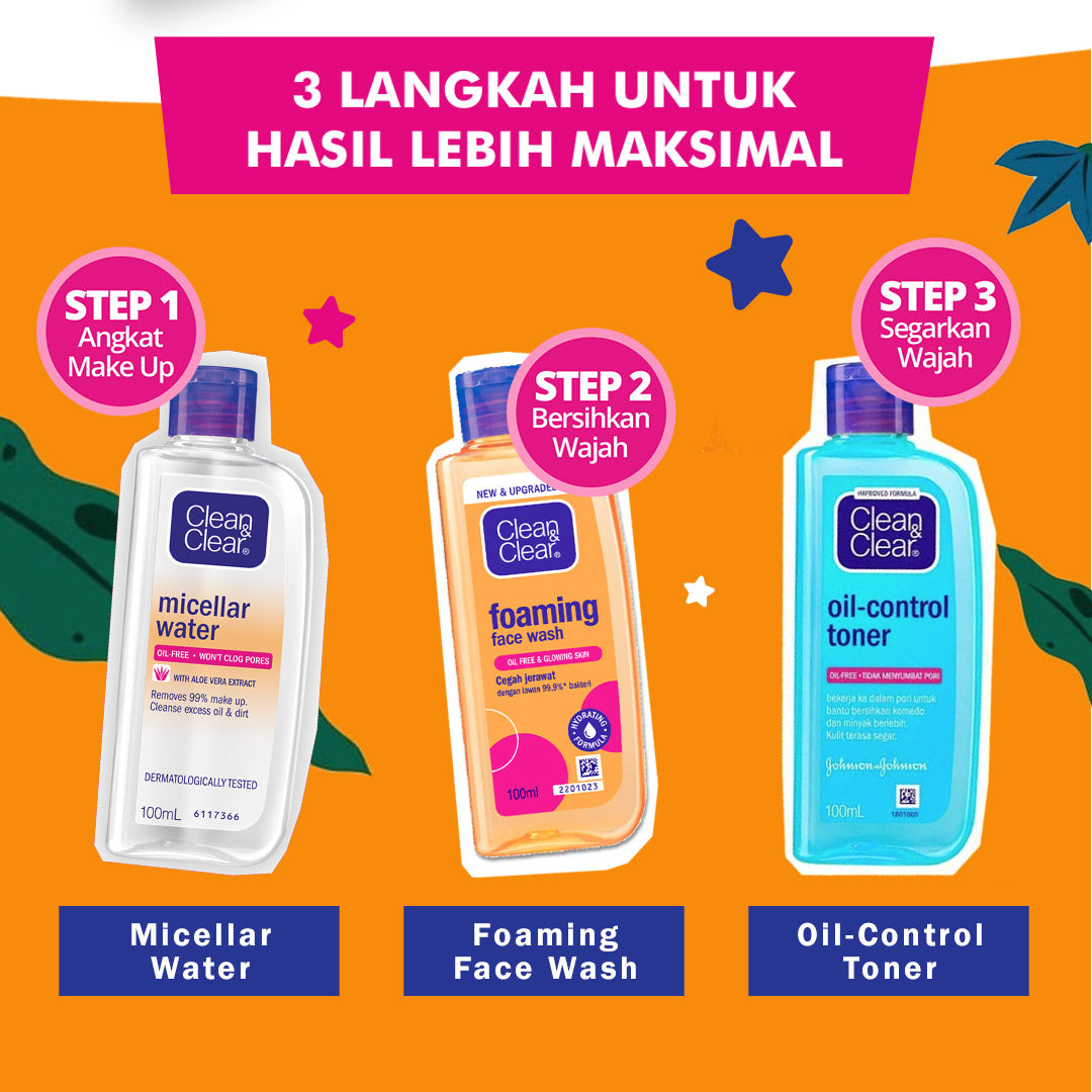 Clean & Clear Micellar Water Pembersih Wajah Penghapus Make Up 100ml