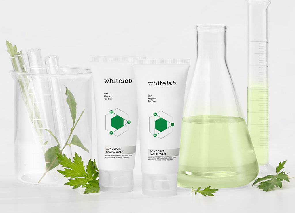 Whitelab Acne Care Facial Wash - Sabun Cuci Muka Untuk Kulit Jerawat Kontrol Minyak Berlebih Anti Bakteri dengan Mugwort, Tea Tree & BHA [BPOM]