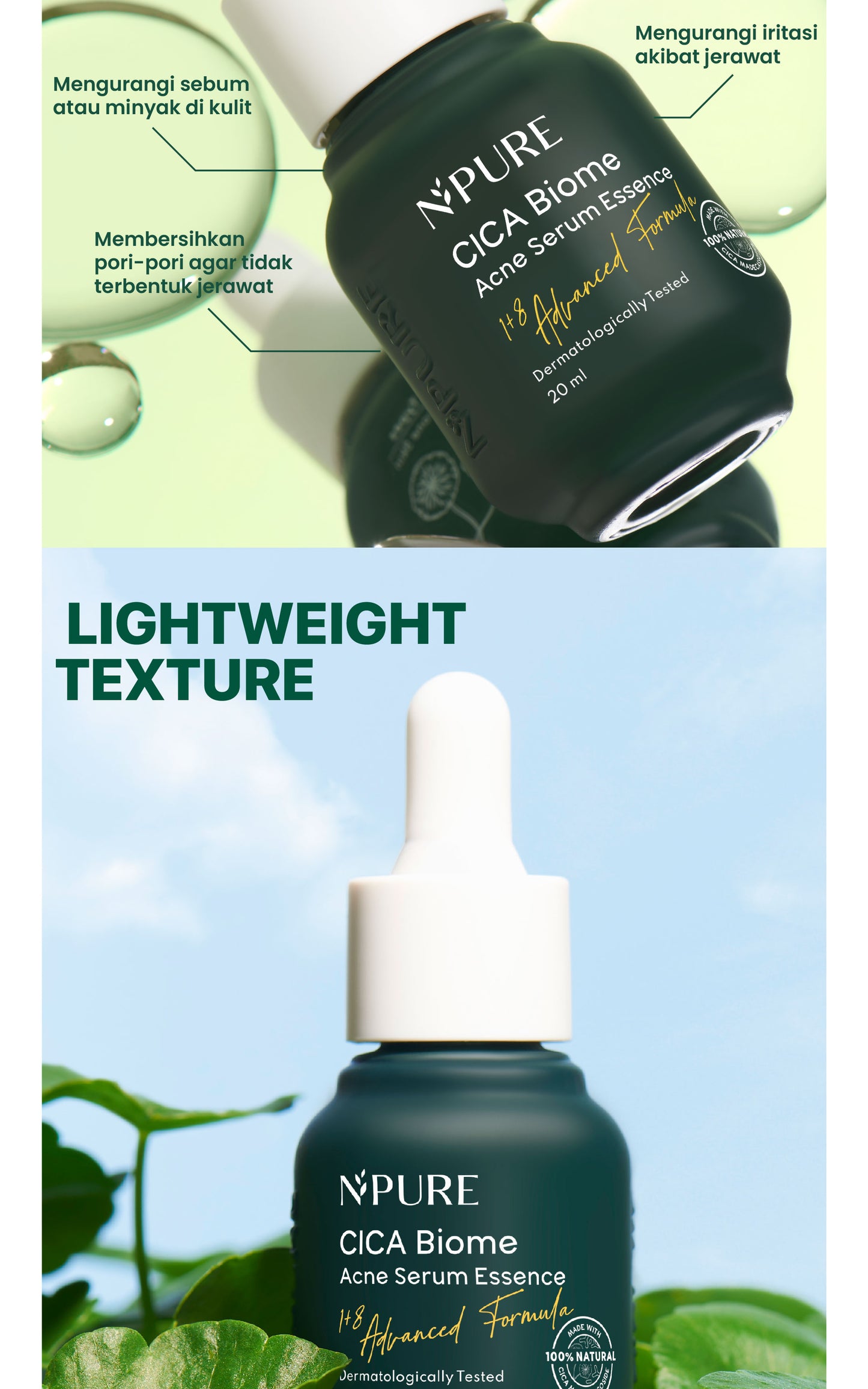 NPURE Anti Acne Serum / Serum Anti Jerawat / Kulit Berminyak / Serum Wajah Bebas Jerawat