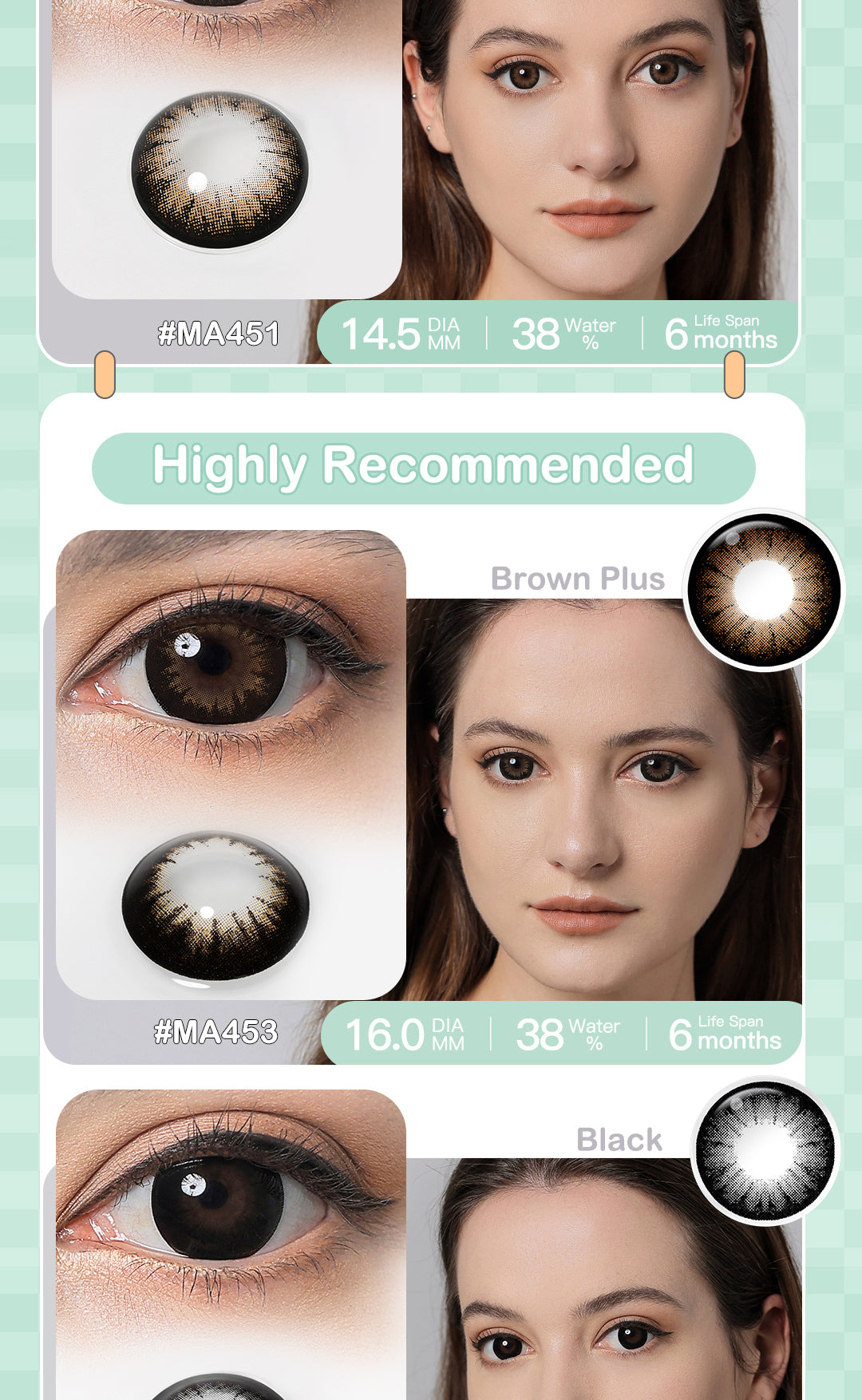 Magister Softlens Big Eyes softlens 14.5mm 16mm Normal Doll Eyes softlens Lensa kontak warna diameter softlens Brown /Black normal mata besar softlens 6bulan