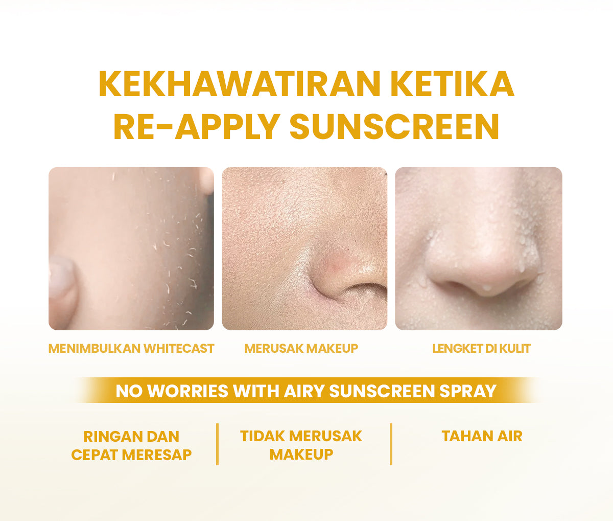 YOU Sunbrella Airy Outdoor Sunscreen Spray SPF50+ PA++++ Tabir Surya Mist Sweatproof and Waterproof [ Best Selling ]