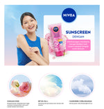 NIVEA SUN Sunscreen Body Serum Triple Protect Extra Radiance & Smooth SPF50 PA+++ 180ml - Sunscreen badan serum sunblock mencerahkan SPF UV harian lightweight tekstur ringan cepat meresap tidak lengket no whitecast blue light polusi - Hokkaido Rose
