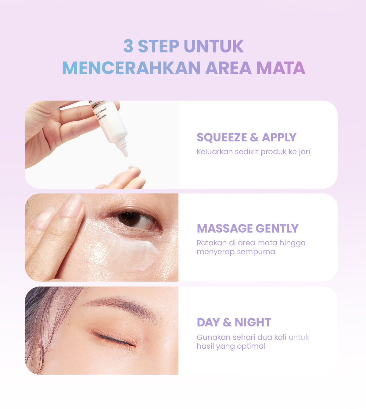 YOU Radiance Glow Advanced Eye Serum Eye Cream Mencerahkan Mata Panda dengan Sakura Extract, Niacinamide, Vitamin C, Collagen, Peptide