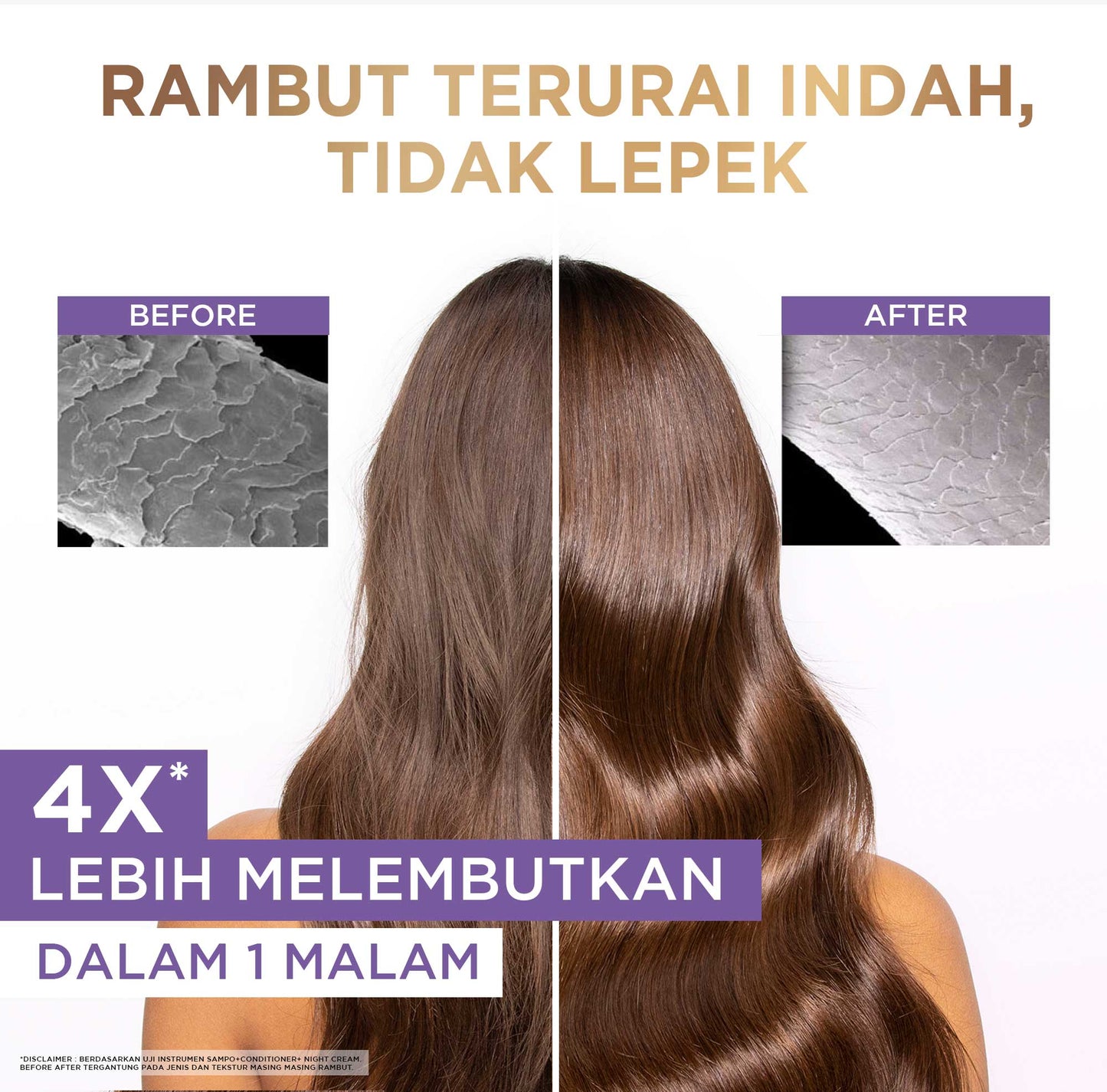 L’Oreal Paris Elseve Hyaluron Moisture Hydra Filling Night Cream - 150 ml (Untuk rambut kering dan dehidrasi)