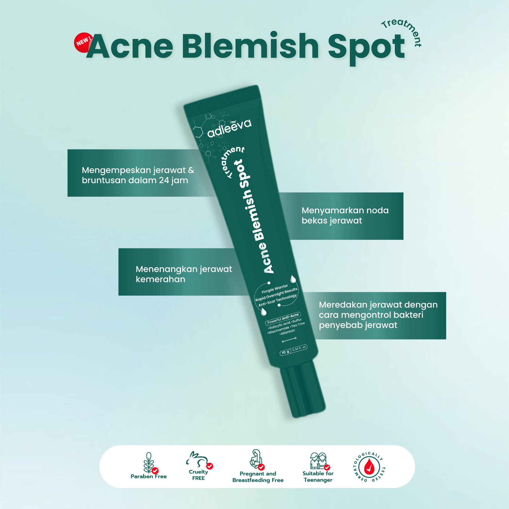 ADLEEVA Acne Blemish Spot Treatment - Totol Jerawat Tanpa Bekas