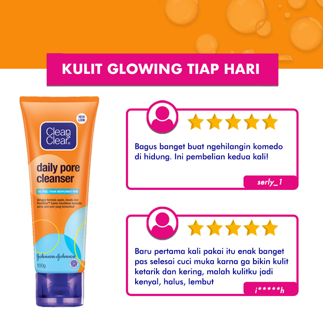 Clean & Clear Daily Pore Cleanser Sabun Cuci Muka Pembersih Wajah Komedo 50gr