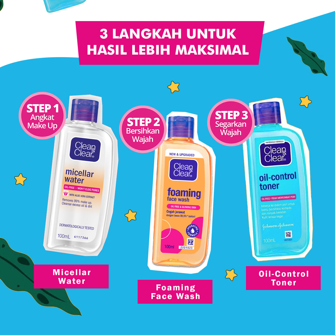 Clean & Clear Oil Control Toner Perawatan Pembersih Penyegar Wajah 100ml