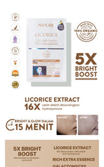 NPURE Sheet Mask Licorice / Ultra Light Complete / Brightening Sheet Mask / Masker Wajah Cerah Glowing /  5X Bright Boost