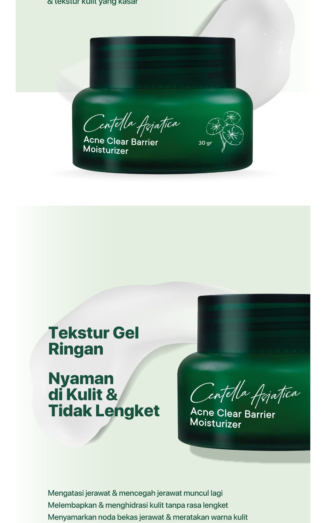 NPURE Centella Asiatica Acne Clear Barrier Moisturizer / Acne Moisturizer/ Pelembap Kulit Jerawat / Krim Berjerawat